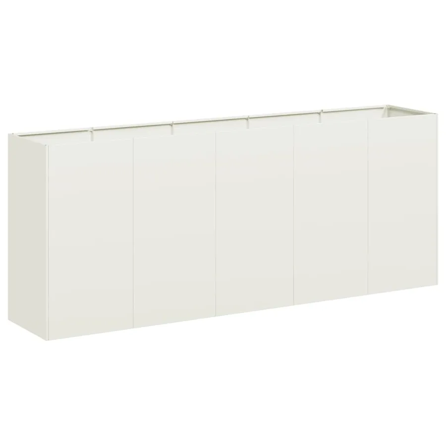 Jardinière blanc 200x40x80 cm acier laminé à froid - 2