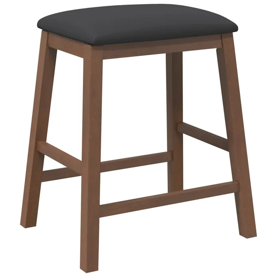 chaises de bar avec coussins 2 pcs marron bois massif d'hévéa - 4