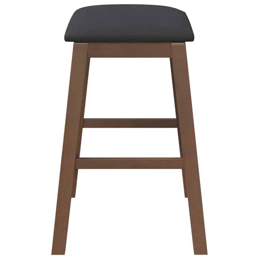 chaises de bar avec coussins 2 pcs marron bois massif d'hévéa - 6
