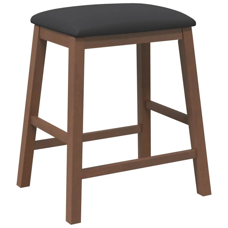 chaises de bar avec coussins 2 pcs marron bois massif d'hévéa - 7