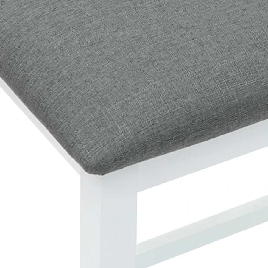 Chaises de bar avec coussins 2 pcs blanc bois massif d'hévéa - 8