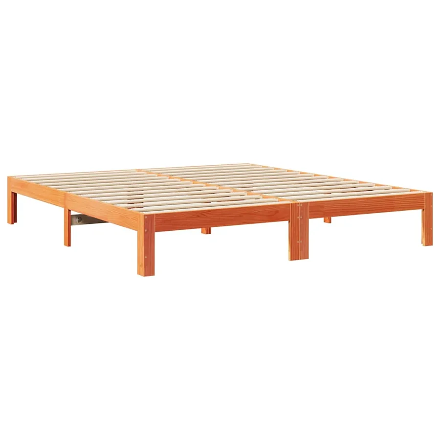 Cadre de lit familial sans matelas marron ciré 240x200 cm - 5