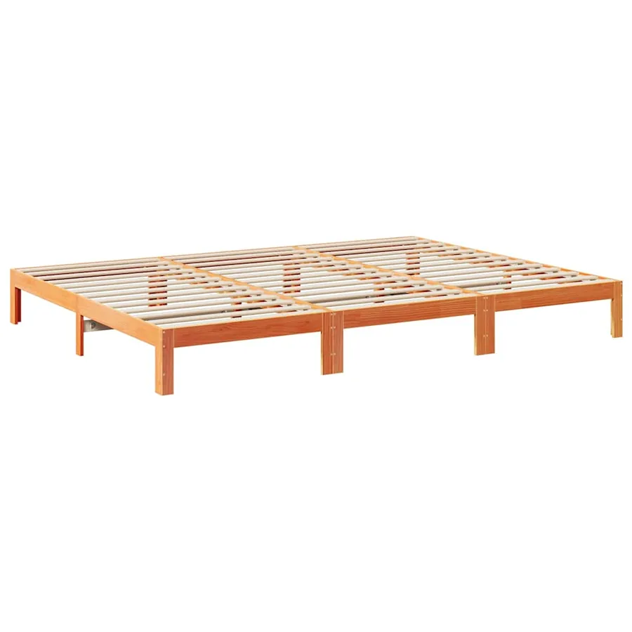 Cadre de lit familial sans matelas marron ciré 240x200 cm - 6