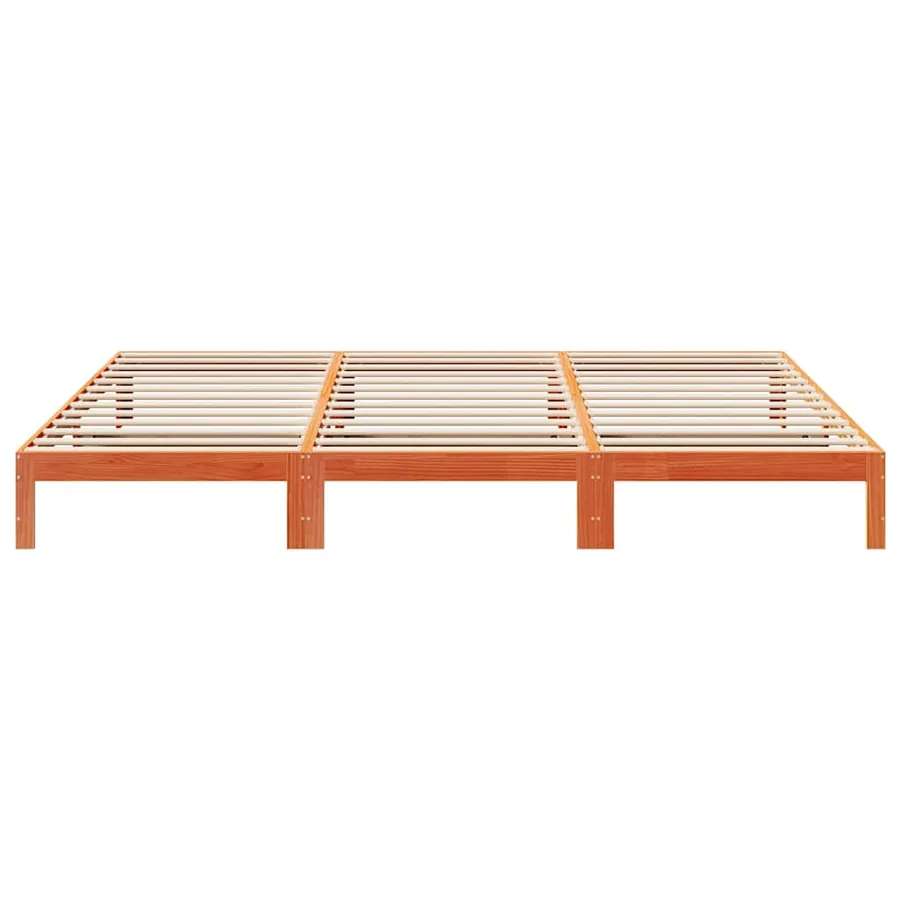 Cadre de lit familial sans matelas marron ciré 240x200 cm - 7