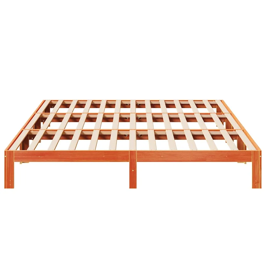 Cadre de lit familial sans matelas marron ciré 240x200 cm - 8
