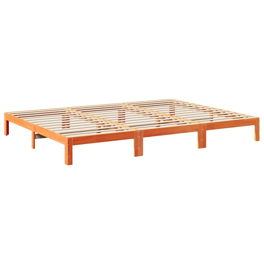 Cadre de lit familial sans matelas marron ciré 240x200 cm - 9