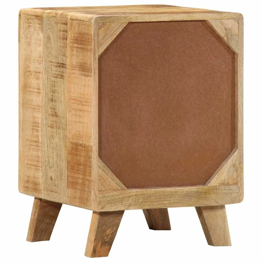 Table de chevet 2 pcs 37x32x50 cm bois massif de manguier brut - 4