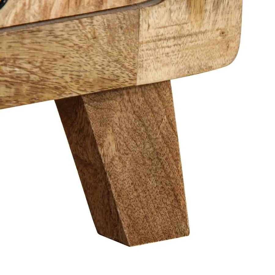 Table de chevet 2 pcs 37x32x50 cm bois massif de manguier brut - 8