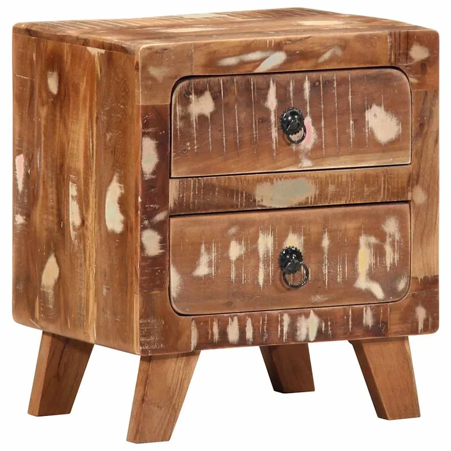 Table de chevet 2 pcs 40x32x46 cm bois massif de récupération - 12