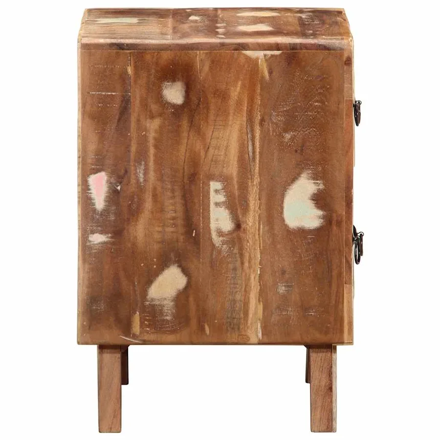Table de chevet 2 pcs 40x32x46 cm bois massif de récupération - 3