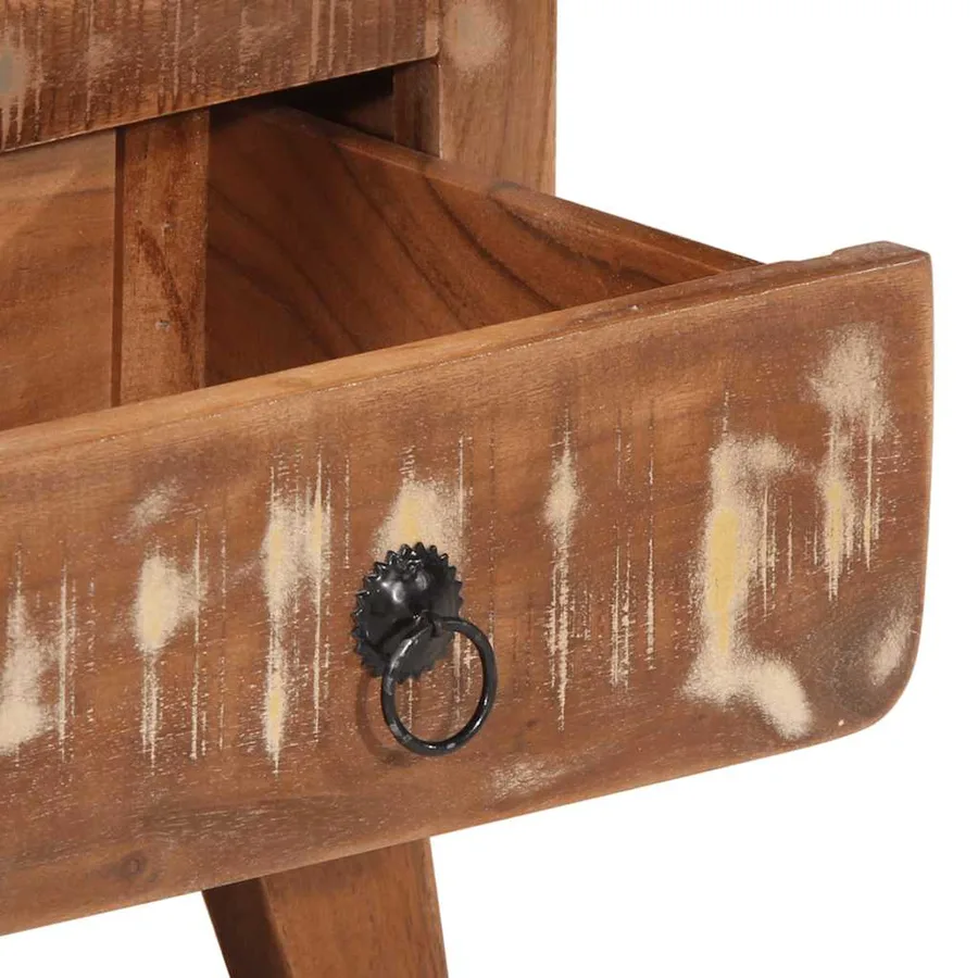 Table de chevet 2 pcs 40x32x46 cm bois massif de récupération - 7