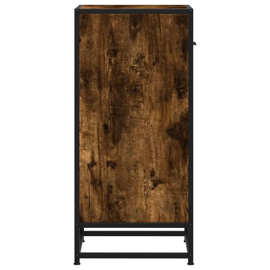 Buffet chêne fumé 35,5x35x76 cm bois d'ingénierie et métal - 6