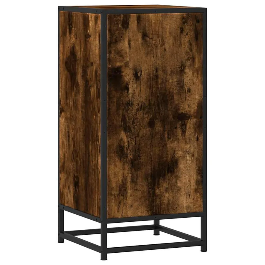 Buffet chêne fumé 35,5x35x76 cm bois d'ingénierie et métal - 7