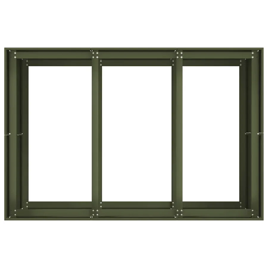 Jardinière vert olive 120x80x80 cm acier - 5