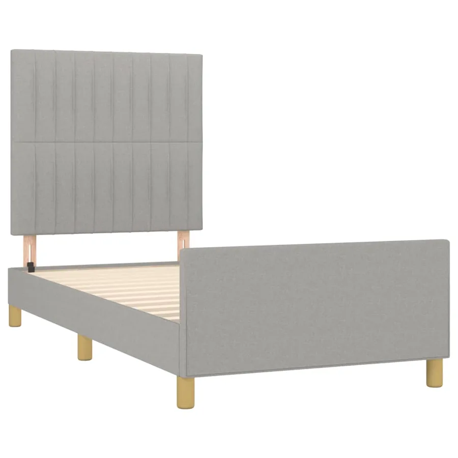 Cadre de lit sans matelas gris clair 80x200 cm tissu - 4