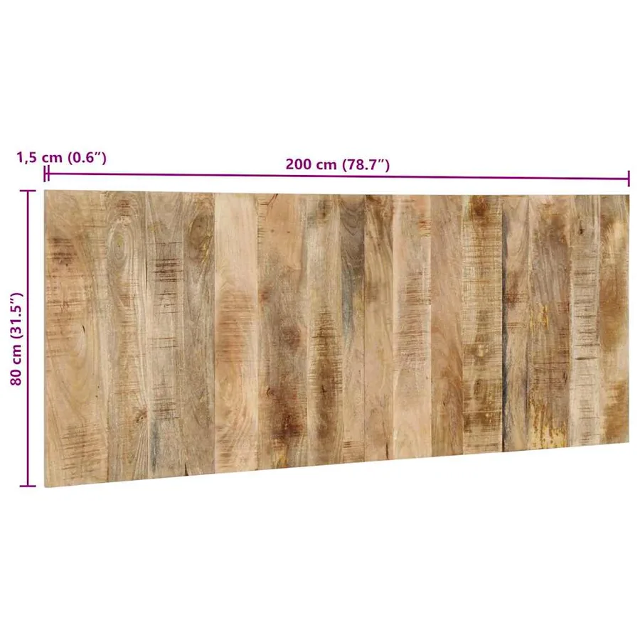 Tête de lit 200 cm bois de manguier brut massif - 11