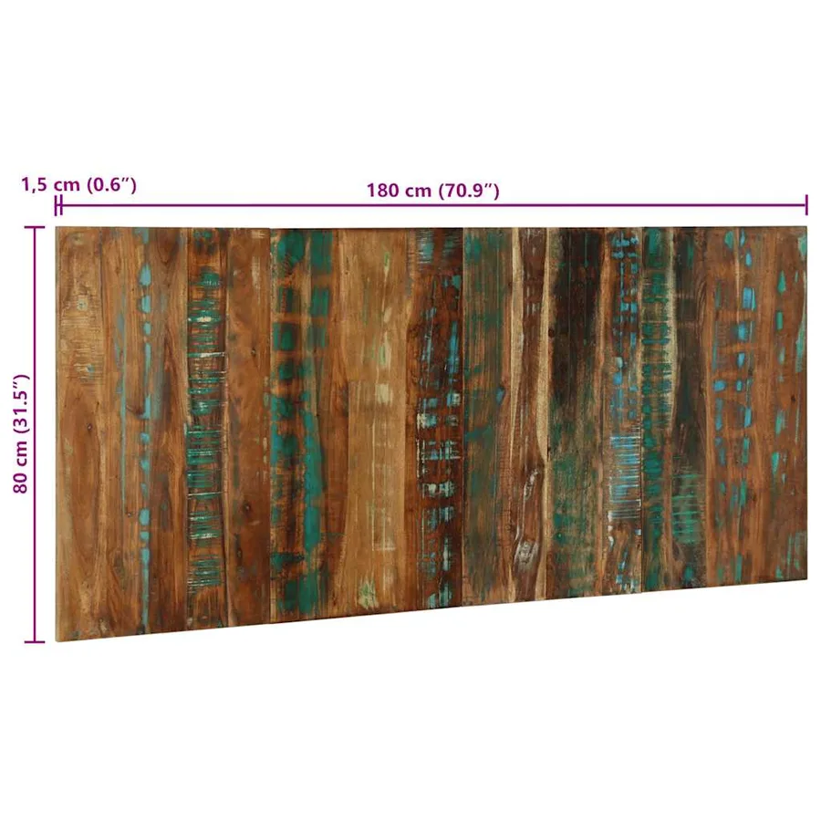 Tête de lit multicolore 180 cm bois massif récupération - 11