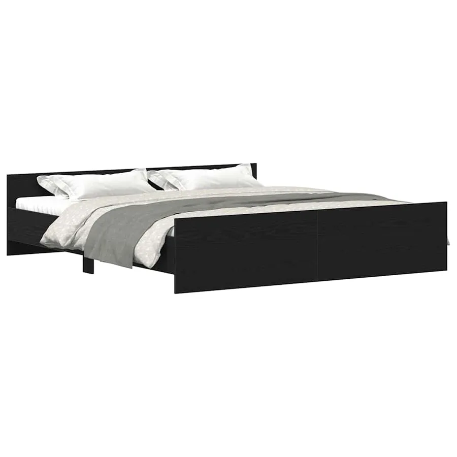 Cadre de lit sans matelas Chêne noir 180 x 200 cm Bois d'ingénierie - 4