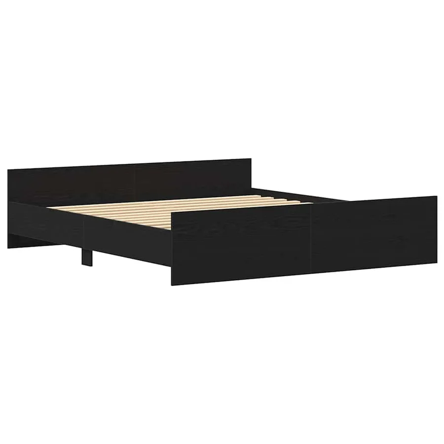 Cadre de lit sans matelas Chêne noir 180 x 200 cm Bois d'ingénierie - 5