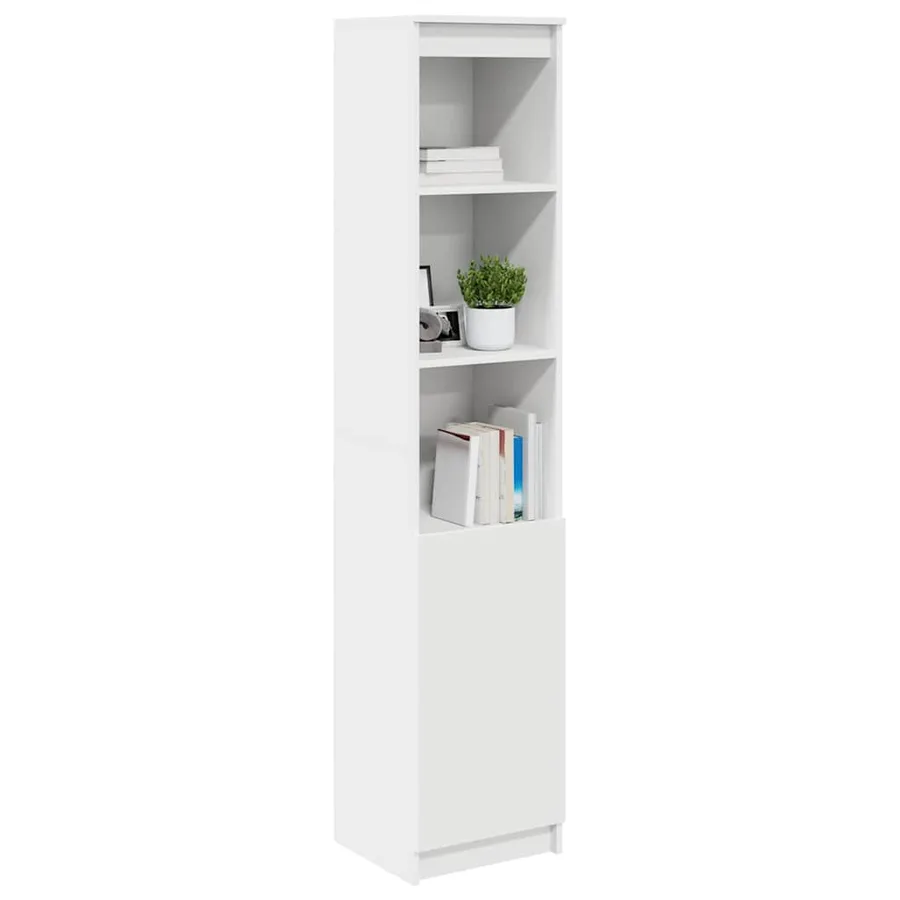 Buffet haut blanc 37,5x35x180 cm bois d'ingénierie - 4