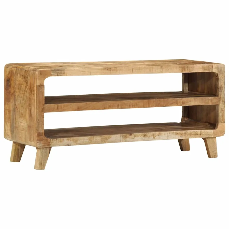 Meuble TV 105x46x32 cm bois massif de manguier brut - 9