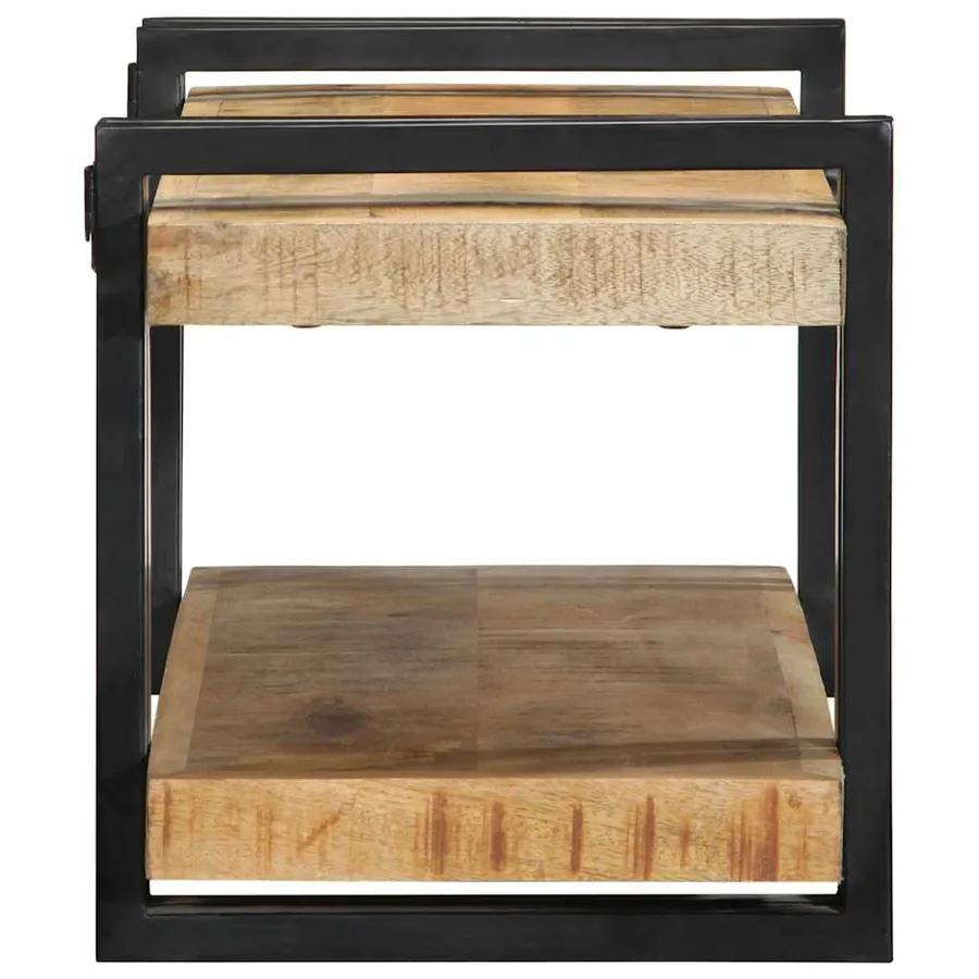 Étagère murale 70x33x35 cm bois de manguier massif brut - 5