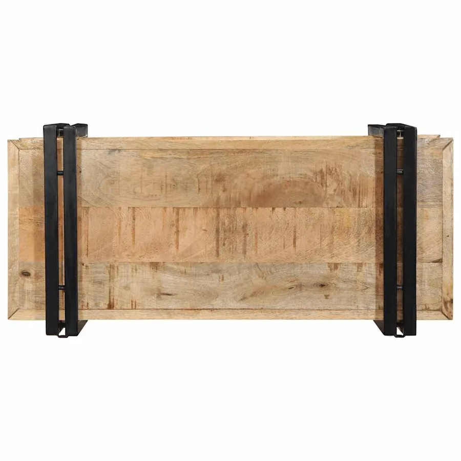 Étagère murale 70x33x35 cm bois de manguier massif brut - 7