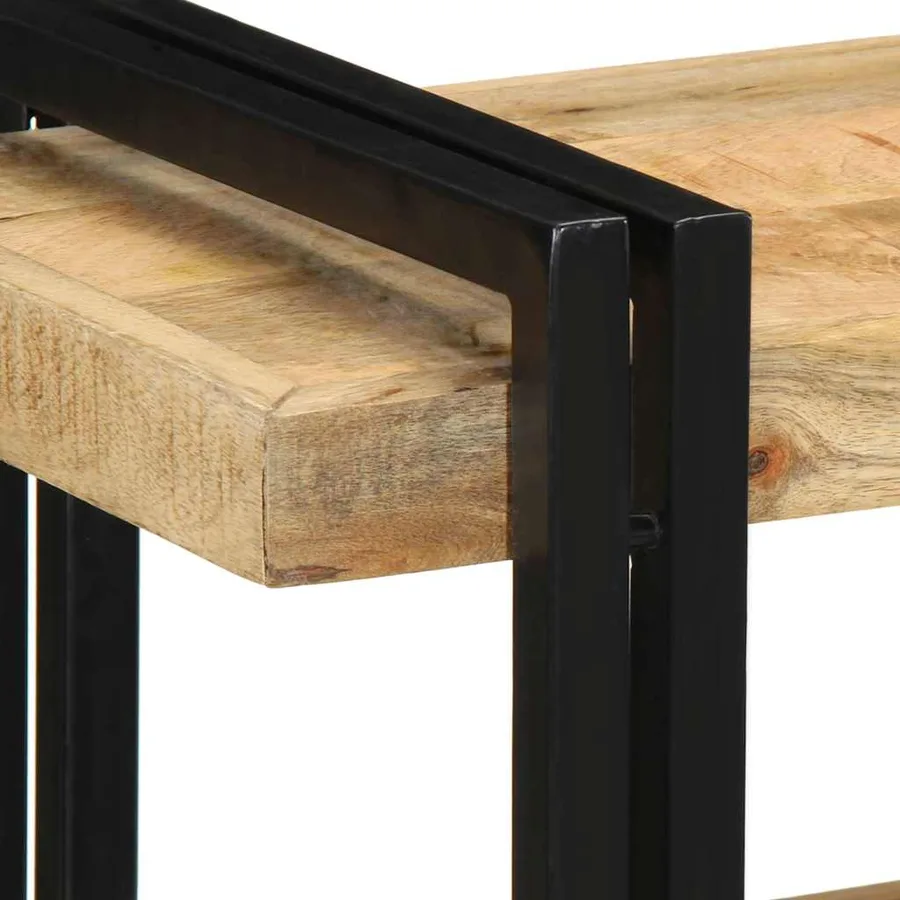 Étagère murale 70x33x35 cm bois de manguier massif brut - 8