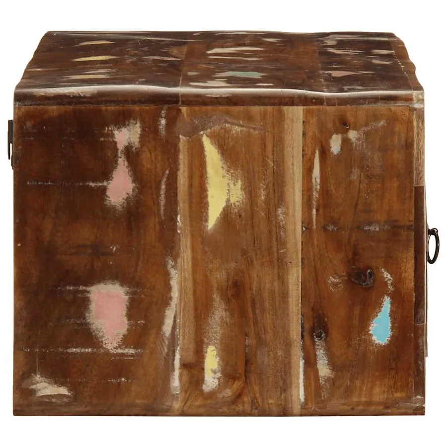 Meuble TV mural 100x32x25 cm bois massif de récupération - 3