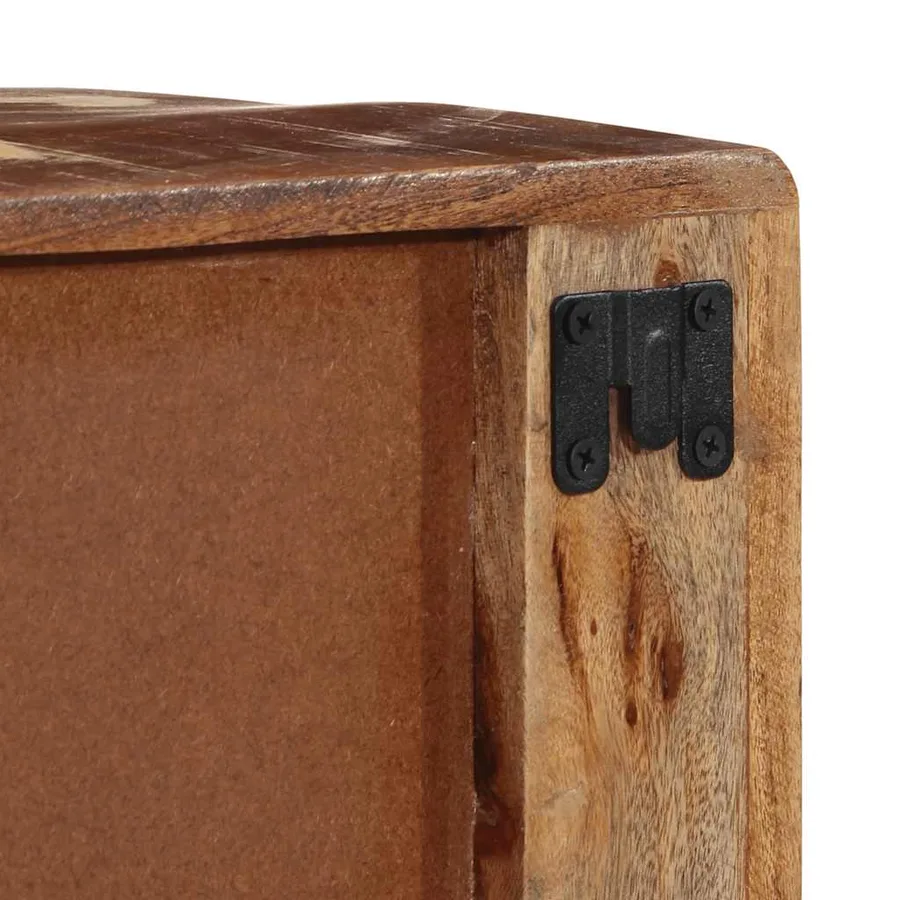 Meuble TV mural 100x32x25 cm bois massif de récupération - 7