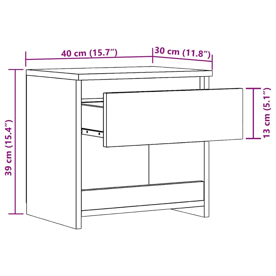 Tables de chevet 2 pcs chêne artisanal 40x30x39 cm - 11