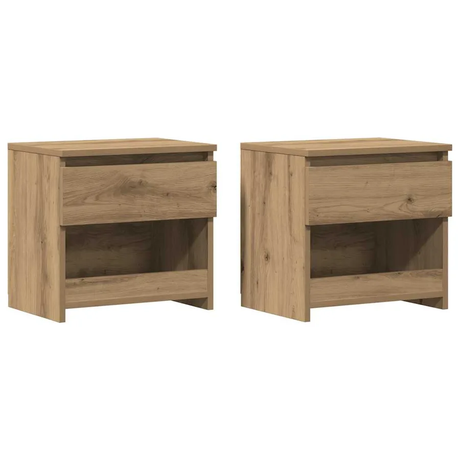 Tables de chevet 2 pcs chêne artisanal 40x30x39 cm - 2