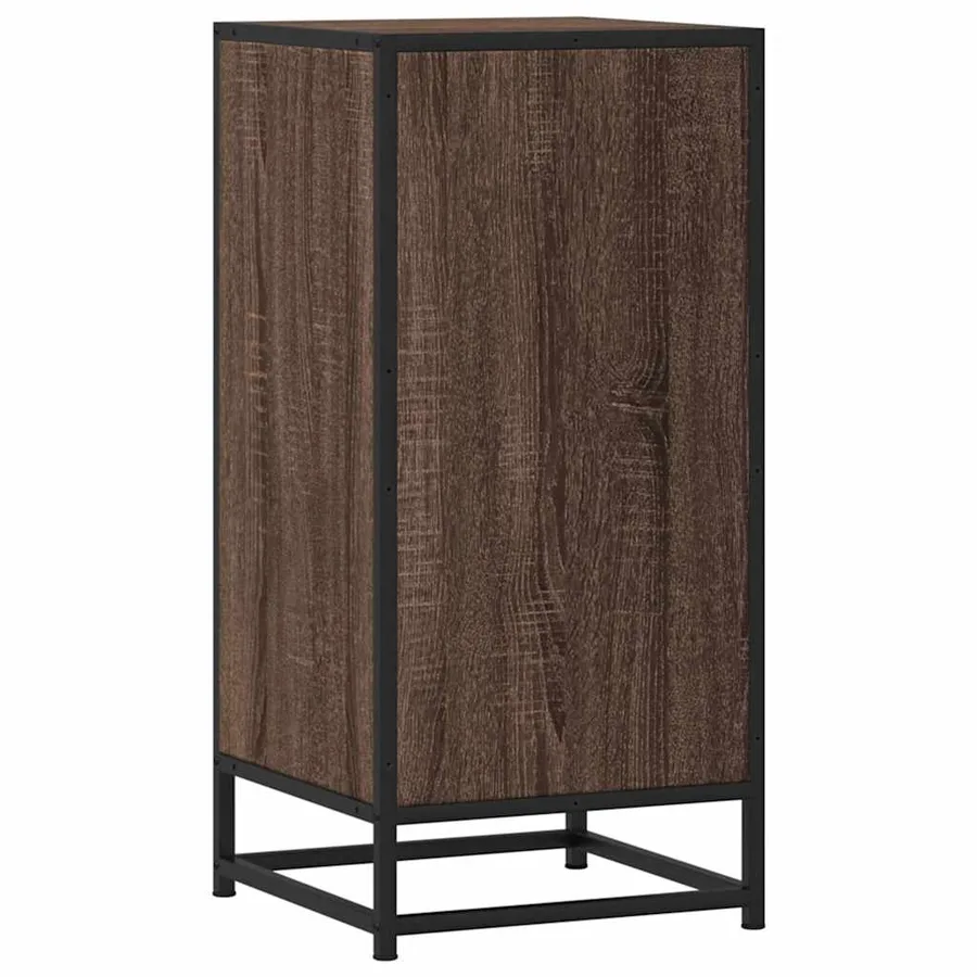Buffet chêne marron 35,5x35x76 cm bois d'ingénierie et métal - 7