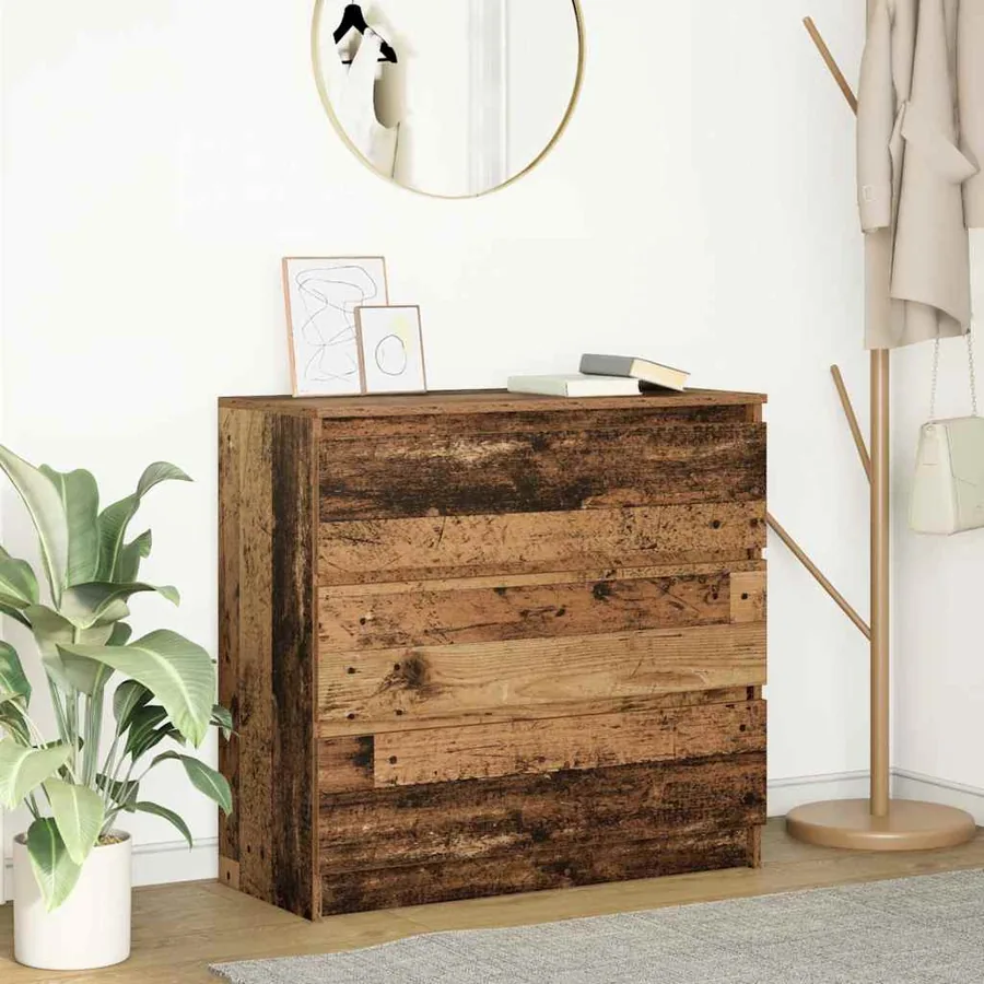Buffet vieux bois 80x35x76 cm bois d'ingénierie