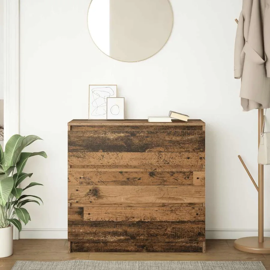 Buffet vieux bois 80x35x76 cm bois d'ingénierie - 3