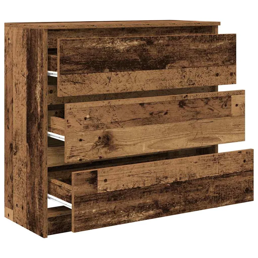 Buffet vieux bois 80x35x76 cm bois d'ingénierie - 5