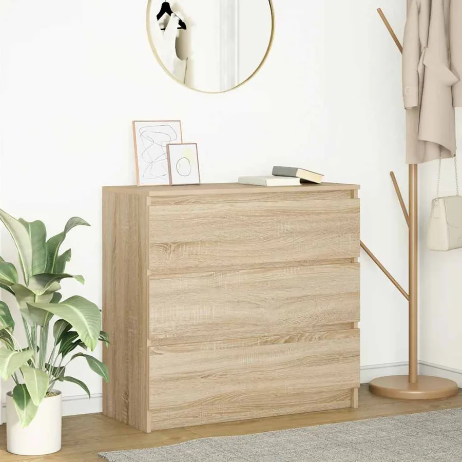 Buffet chêne sonoma 80x35x76 cm bois d'ingénierie