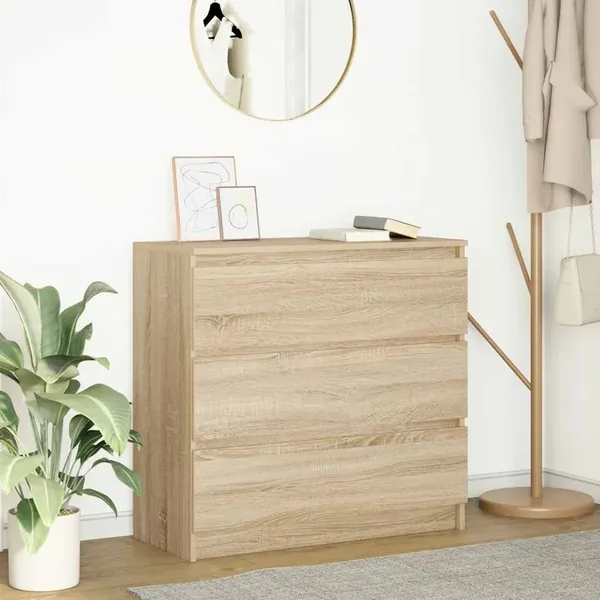 Buffet chêne sonoma 80x35x76 cm bois d'ingénierie