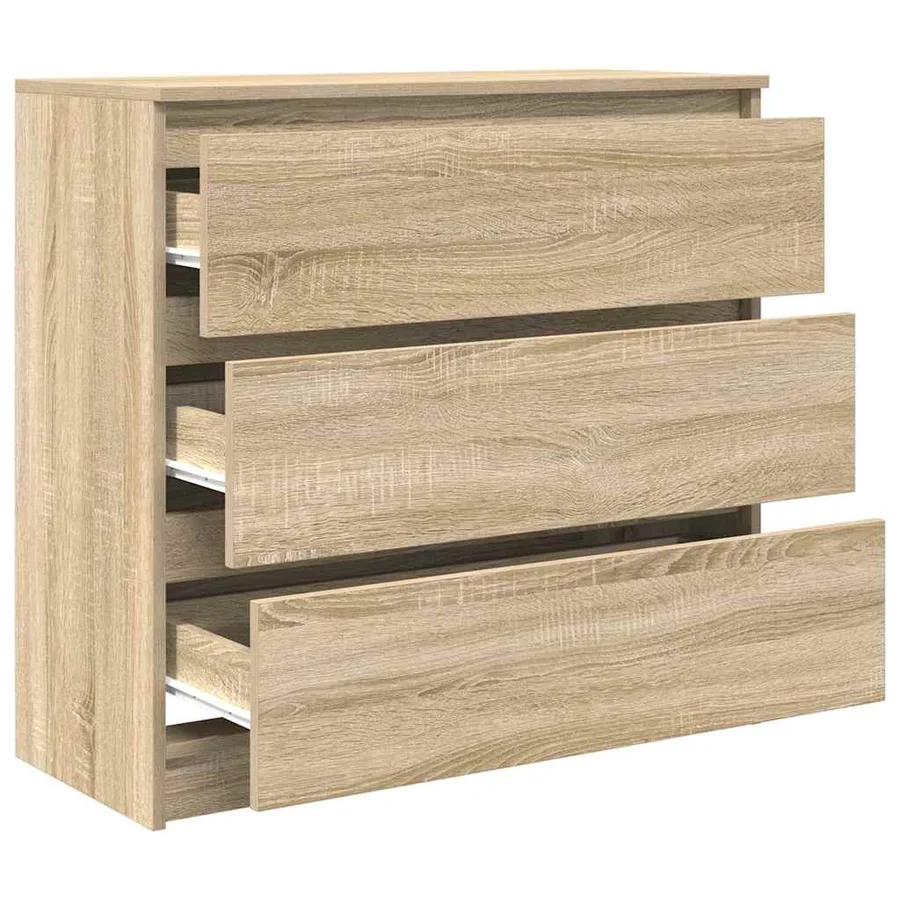 Buffet chêne sonoma 80x35x76 cm bois d'ingénierie - 5