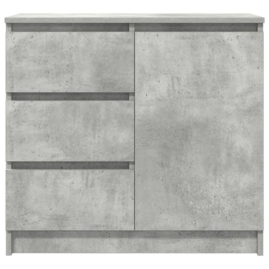 Buffet avec tiroir gris béton 71x35x65 cm bois d'ingénierie - 6