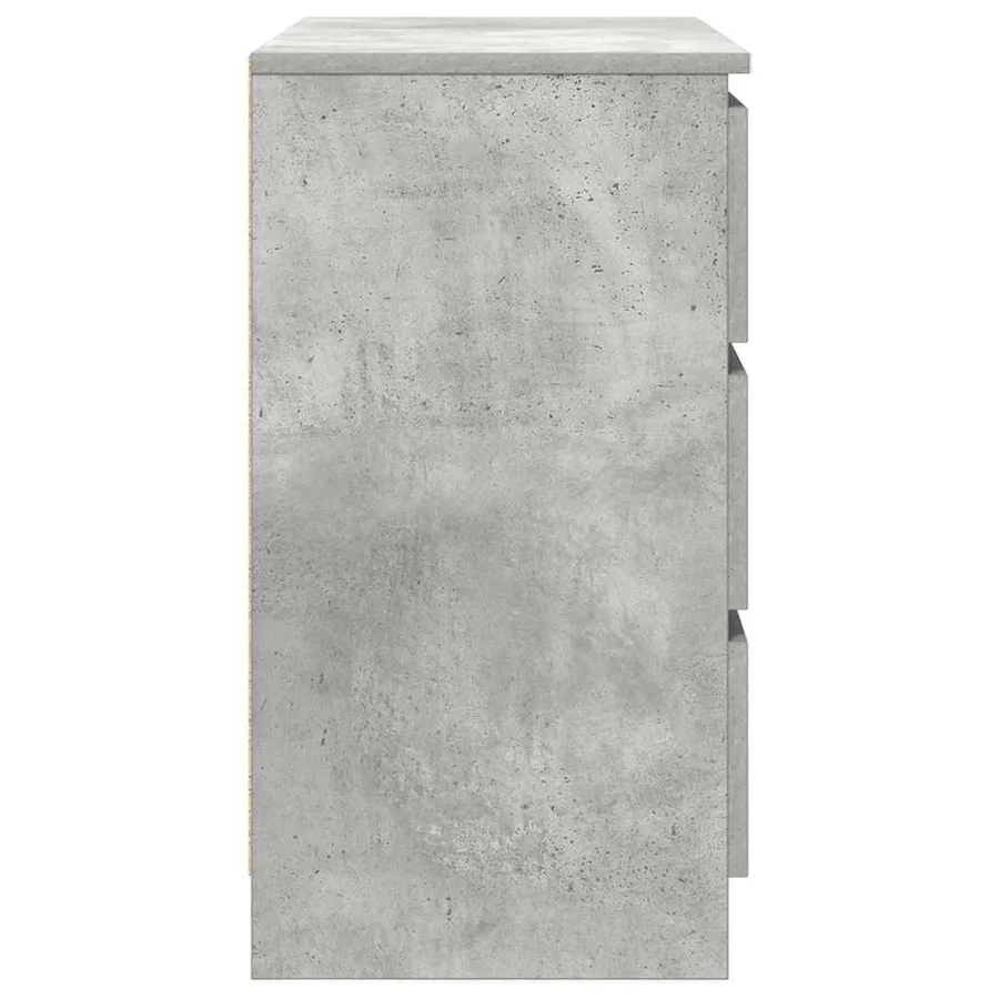 Buffet avec tiroir gris béton 71x35x65 cm bois d'ingénierie - 7