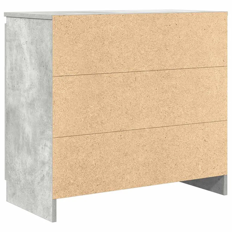 Buffet avec tiroir gris béton 71x35x65 cm bois d'ingénierie - 8