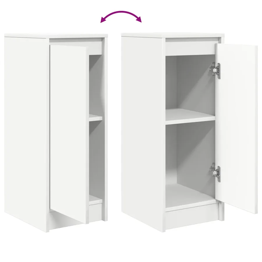 Buffet blanc 29,5x34x76 cm bois d'ingénierie - 9
