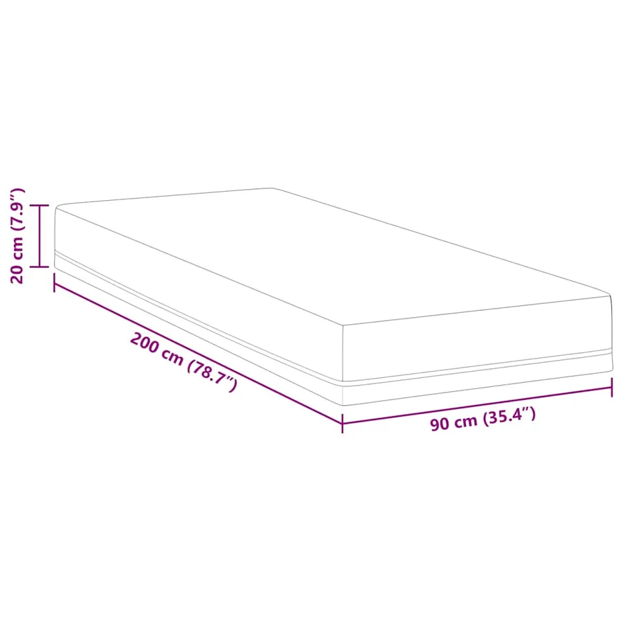 Matelas Blanc et Bleu 90 x 200 cm Tissu jacquard - 11