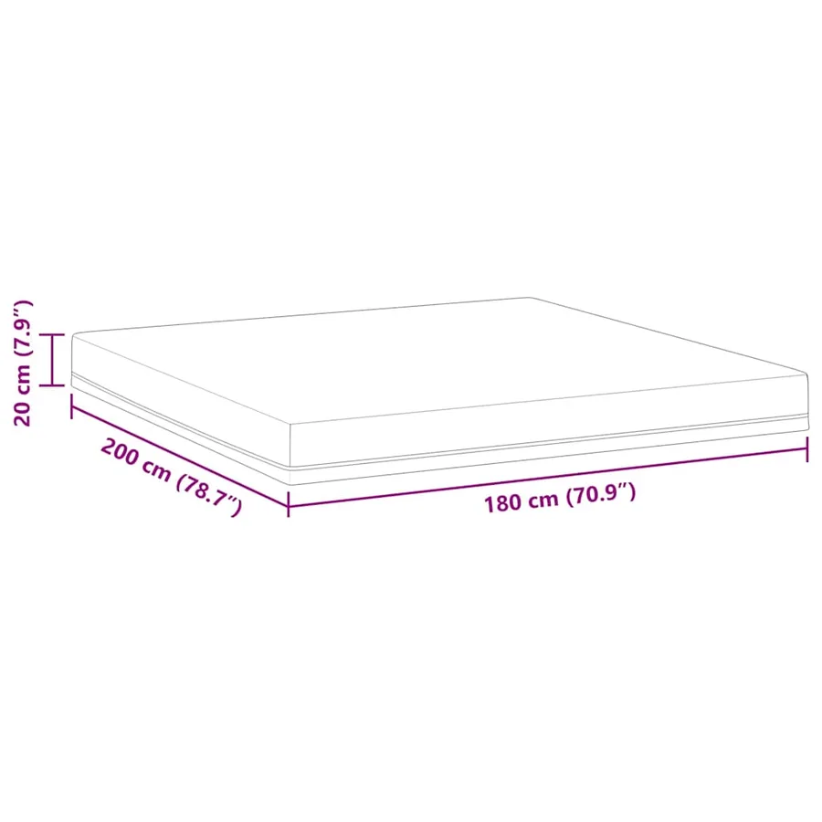 Matelas Blanc et Bleu 180 x 200 cm Tissu jacquard - 12