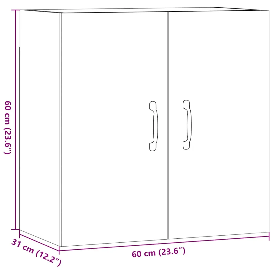 Armoire murale vieux bois 60x31x60 cm bois d'ingénierie - 11
