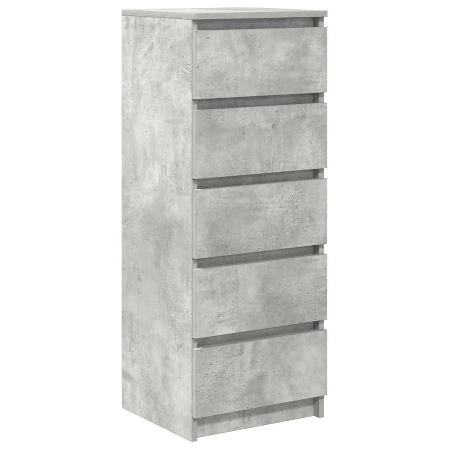 Buffet avec tiroirs gris béton 37,5x35x99 cm bois d'ingénierie - 2