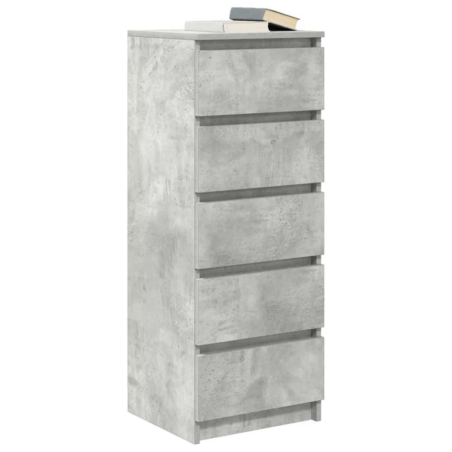 Buffet avec tiroirs gris béton 37,5x35x99 cm bois d'ingénierie - 4