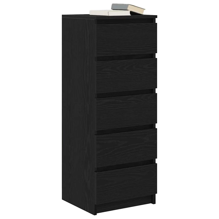 Buffet avec tiroirs chêne noir 37,5x35x99 cm bois d'ingénierie - 4