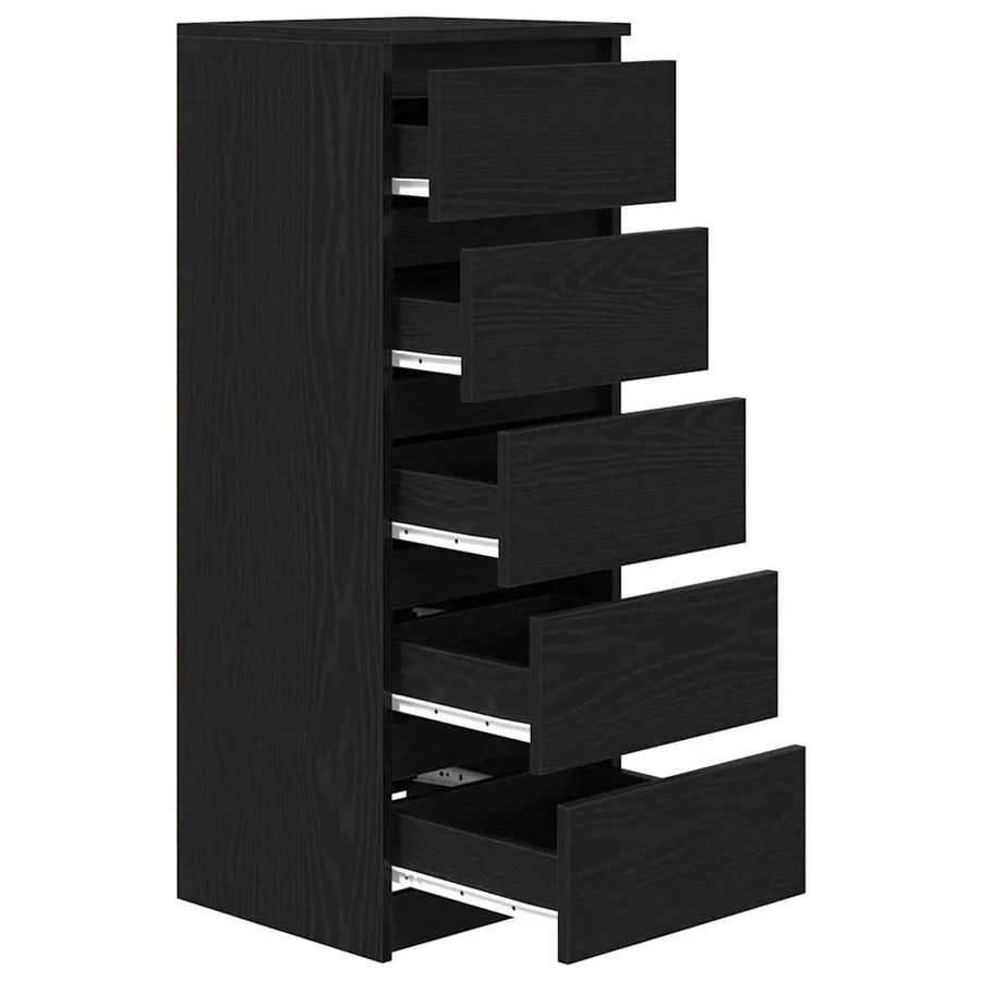 Buffet avec tiroirs chêne noir 37,5x35x99 cm bois d'ingénierie - 5